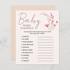 ワイルドフラワーボホ赤ちゃんシャワー単語スクランブルゲーム