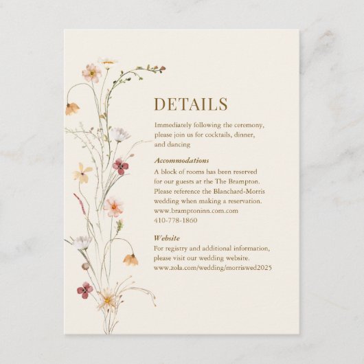 ワイルドフラワーボホ | 植物囲いカード エンクロージャーカード (正面)