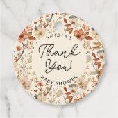 ワイルドフラワーボーアイボリーフローラベビーシャワーありがとう フェイバータグ (正面)