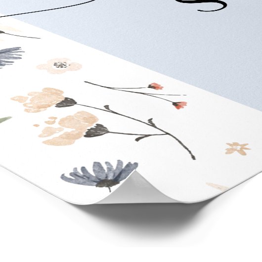 ワイルドフラワーボーイ赤ちゃんシャワーへようこそ ポスター (角)