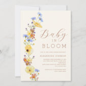 ワイルドフラワーボーイ赤ちゃんシャワー 招待状 (正面)