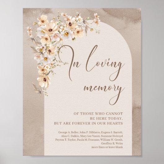 ワイルドフラワーボーホアーチミニマリスト愛の記憶で ポスター (正面)