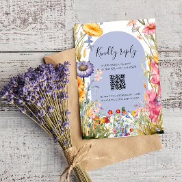 ワイルドフラワーボーホシックフローラリースrsvp 出欠カード