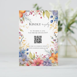 ワイルドフラワーボーホシックフローラリースrsvp 出欠カード