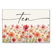 ワイルドフラワーボーホテーブルカード10番 テーブルナンバー (正面)