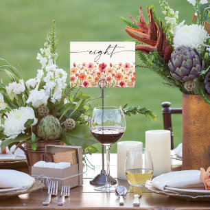 ワイルドフラワーボーホテーブルカードNumber 8 テーブルナンバー