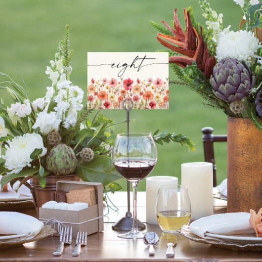 ワイルドフラワーボーホテーブルカードNumber 8 テーブルナンバー