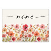 ワイルドフラワーボーホテーブルカードNumber 9 テーブルナンバー (正面)