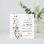 ワイルドフラワーボーホミニマリストモダンブライダルシャワー 招待状 (スタンド正面)