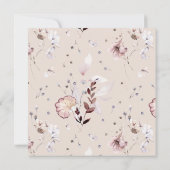 ワイルドフラワーボーホミニマリストモダンブライダルシャワー 招待状 (裏面)