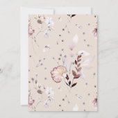 ワイルドフラワーボーホミニマリストモダンブライダルシャワー 招待状 (裏面)