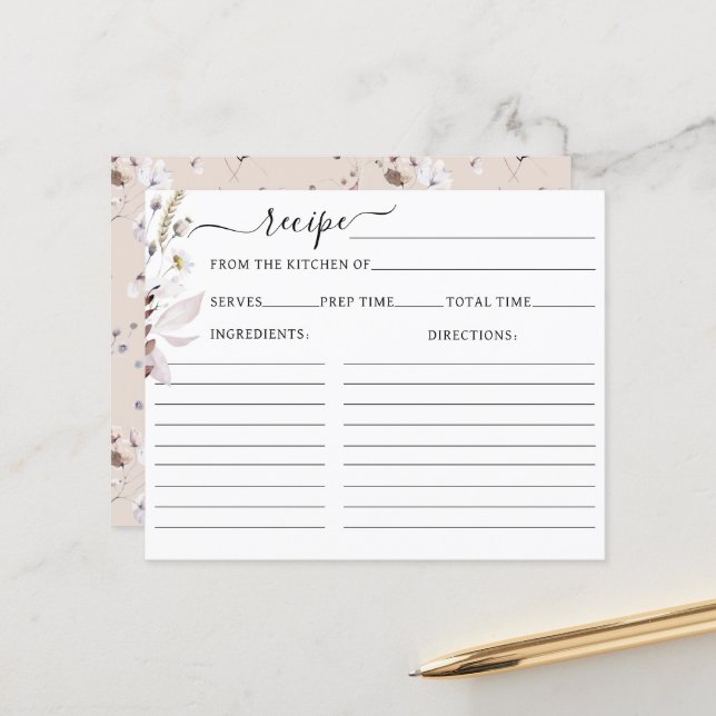 ワイルドフラワーボーモダンホブライダルシャワーレシピ (正面/裏面インサイチュ)