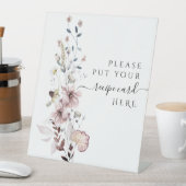 ワイルドフラワーボーモダンホブライダルシャワーレシピ 台座サイン (インサイチュ)