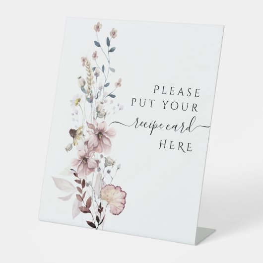 ワイルドフラワーボーモダンホブライダルシャワーレシピ 台座サイン (正面)