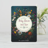 ワイルドフラワーボーリースサークルベビーシャワー 招待状 (スタンド正面)