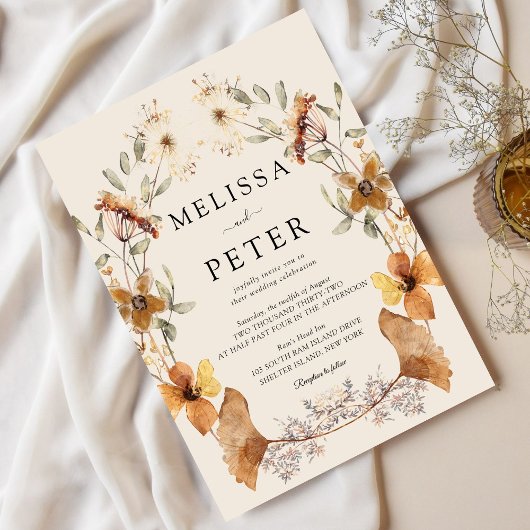 ワイルドフラワーボー結婚ホの 招待状