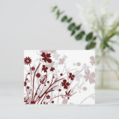 ワイルドフラワーポストカード（バーガンディ） ポストカード (スタンド正面)