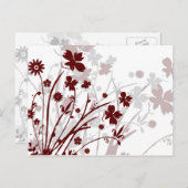 ワイルドフラワーポストカード（バーガンディ） ポストカード (正面/裏面)