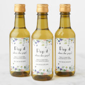 ワイルドフラワーポップ・アートのは、彼女がポップするとき ワインラベル (ボトル)