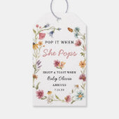 ワイルドフラワーポップ・アートのイットザウェザディーズポップシャンパンボトル ギフトタグ (裏面)