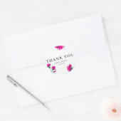 ワイルドフラワーポピー結婚ピンクフローラ ラウンドシール (封筒)