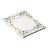 ワイルドフラワーポピー&コーンフラワーフローラ ノートパッド (アングル)