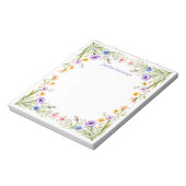 ワイルドフラワーポピー&コーンフラワーフローラ ノートパッド (回転)