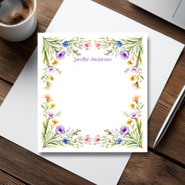 ワイルドフラワーポピー&コーンフラワーフローラ ノートパッド