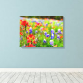 ワイルドフラワーポートレートオンキャンバス キャンバスプリント (インサイチュ (ウッドフロア))