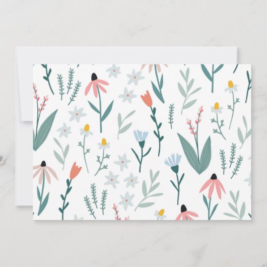 ワイルドフラワーマイルストーン誕生日 |2つ本当でよかった 招待状 (裏面)