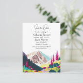 ワイルドフラワーマウンテンウォータカラー保存日 ポストカード (スタンド正面)