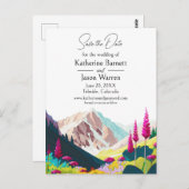 ワイルドフラワーマウンテンウォータカラー保存日 ポストカード (正面/裏面)