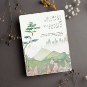 ワイルドフラワーマウンテンウォーターカラー結婚式招待状 招待状