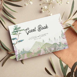 ワイルドフラワーマウンテン結婚ウォーターカラー ゲストブック