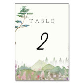 ワイルドフラワーマウンテン結婚ウォーターカラー テーブルナンバー (正面)