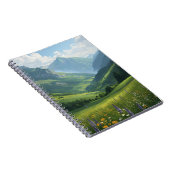 ワイルドフラワーマウンテン鮮やかエスケープ – 自然ウォールA ノートブック (右側)