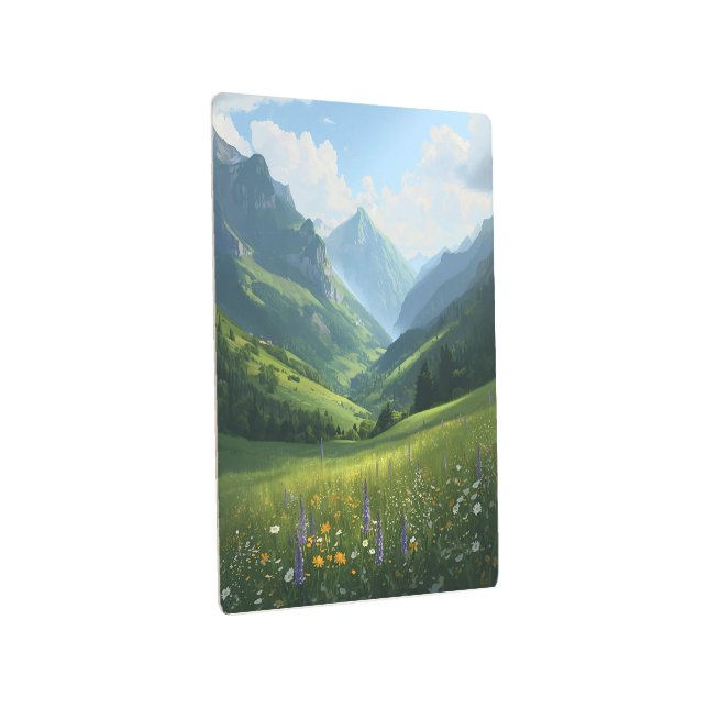 ワイルドフラワーマウンテン鮮やかエスケープ – 自然ウォールA メタルプリント (3/4)