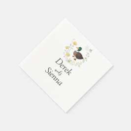 ワイルドフラワーマガモのアヒルの結婚式 スタンダードカクテルナプキン