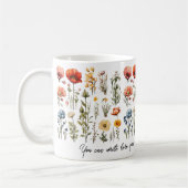 ワイルドフラワーマグカスタム文字母の日の贈り物 コーヒーマグカップ (左)