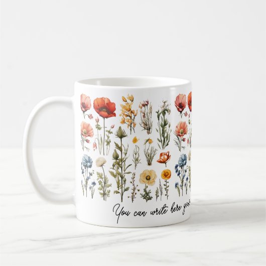 ワイルドフラワーマグカスタム文字母の日の贈り物 コーヒーマグカップ (左)
