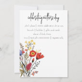 ワイルドフラワーマザーズデイ素朴ブランチ 招待状 (裏面)