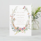 ワイルドフラワーマジカルガーデン結婚フォト救の日付 招待状 (スタンド正面)