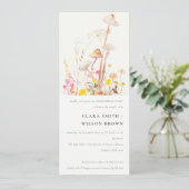 ワイルドフラワーマッシュルームオータムボタニカル婚約 招待状 (スタンド正面)