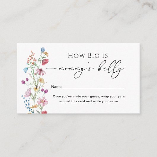 ワイルドフラワーママのお腹の大きさ エンクロージャーカード (正面)
