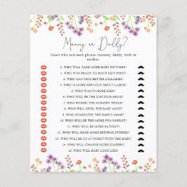 ワイルドフラワーママまたはパパ赤ちゃんシャワーゲーム