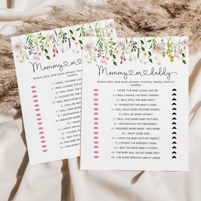 ワイルドフラワーママまたはパパ赤ちゃんシャワーゲーム (クリエイターアップロード済み)