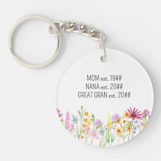 ワイルドフラワーママ七素晴らし菜おばあちゃんと名 キーホルダー (正面)