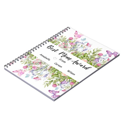 ワイルドフラワーママ感謝スパイラルフォトノートブック ノートブック (左側)