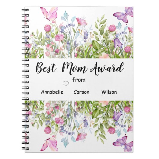 ワイルドフラワーママ感謝スパイラルフォトノートブック ノートブック (正面)