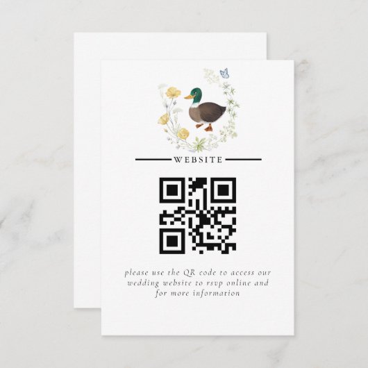 ワイルドフラワーマラードダック結婚ズ エンクロージャーカード (正面/裏面)